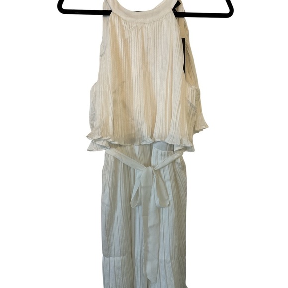 Lulus Celebrate Chic White Ruffled Plisse Halter Mini Dress size S NWT - Picture 2 of 4